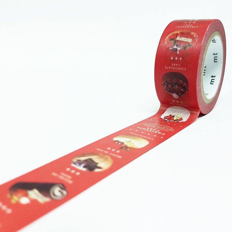 mt Masking Tape Christmas【Christmas Cakes (MTCMAS92)】 - มาสกิ้งเทป - กระดาษ สีแดง