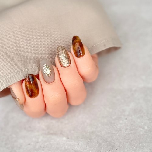 ネイルチップ オーダーネイル ネイルチップオーダー フルオーダーネイル べっ甲 ネイルチップ/べっ甲/インク/サイズ指定オーダー - ショップ