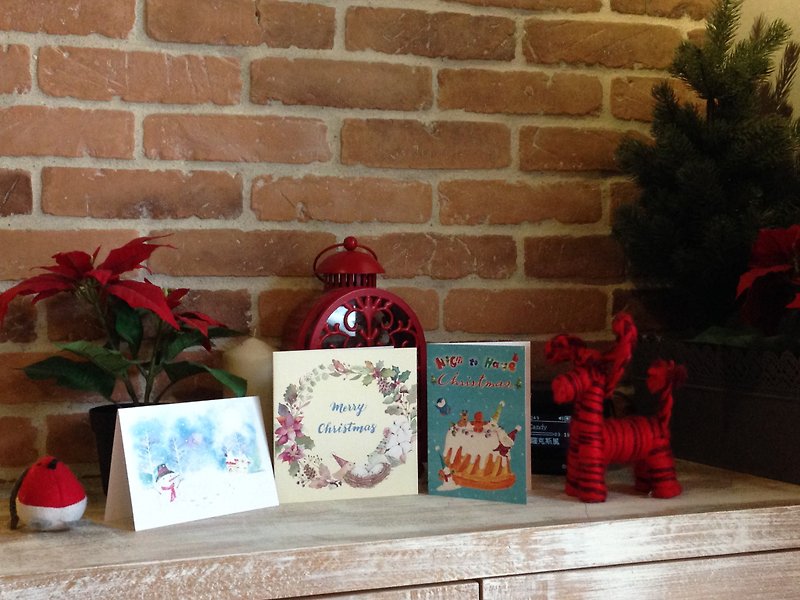 Exclusive Order - hand-painted watercolor Christmas kit (for Sarah) - การ์ด/โปสการ์ด - กระดาษ 