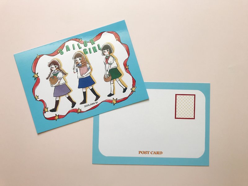 Postcard Sailor Uniform Girls-Three People - การ์ด/โปสการ์ด - กระดาษ 
