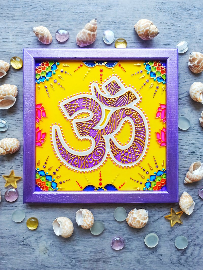 Om symbol Mandala Meditation Spiritual Sacred geometry AUM painting Yoga Gift