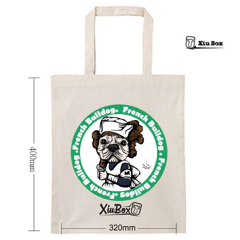 小護士 法鬥 狗 插畫 原創設計 環保袋 帆布袋 購物袋 手提袋 包 - 手提包/手提袋 - 棉．麻 