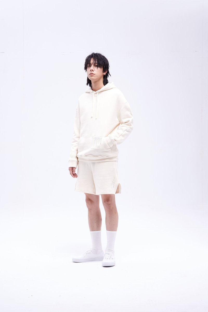 Japanese Cotton Soft Cotton Shorts - Off-White - กางเกงขาสั้น - ผ้าฝ้าย/ผ้าลินิน ขาว