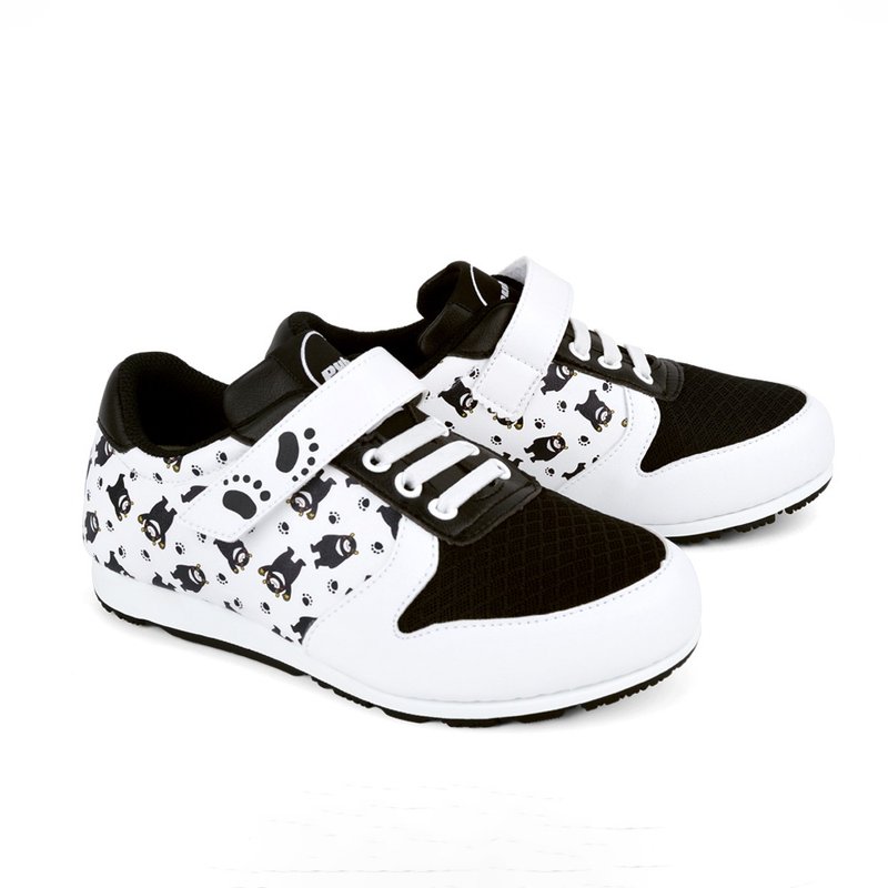 Kaohsiung Bear co-branded children's shoes (middle children) - white and black - อื่นๆ - หนังเทียม ขาว