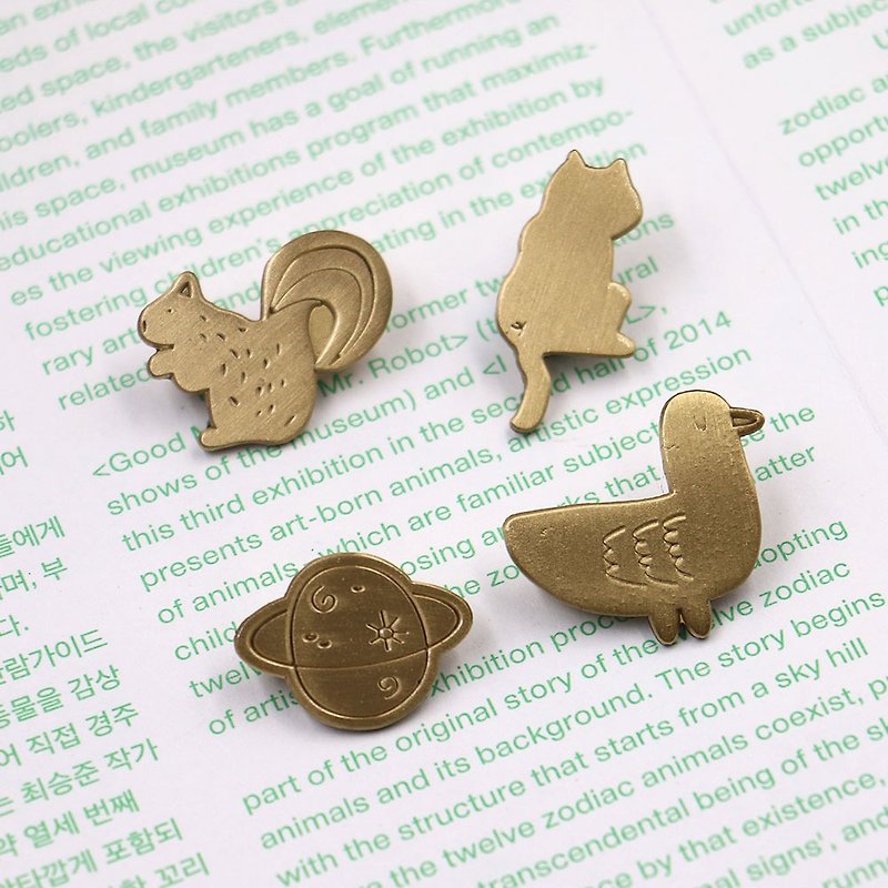 UPICK original product life exquisite Bronze collar pin brooch small animals - เข็มกลัด - โลหะ หลากหลายสี