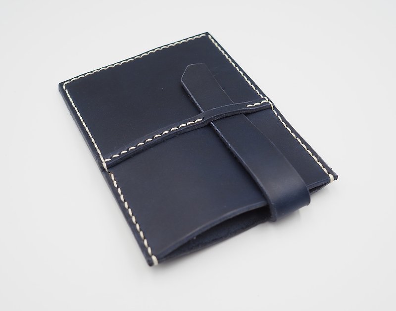 Dark blue vegetable tanned-business card.card holder - Other - Genuine Leather Blue
