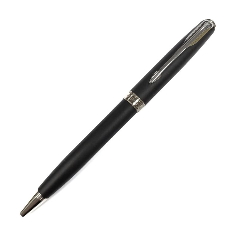 PARKER 商籟系列 黯黑白夾 原子筆 - 原子筆/中性筆 - 其他金屬 黑色