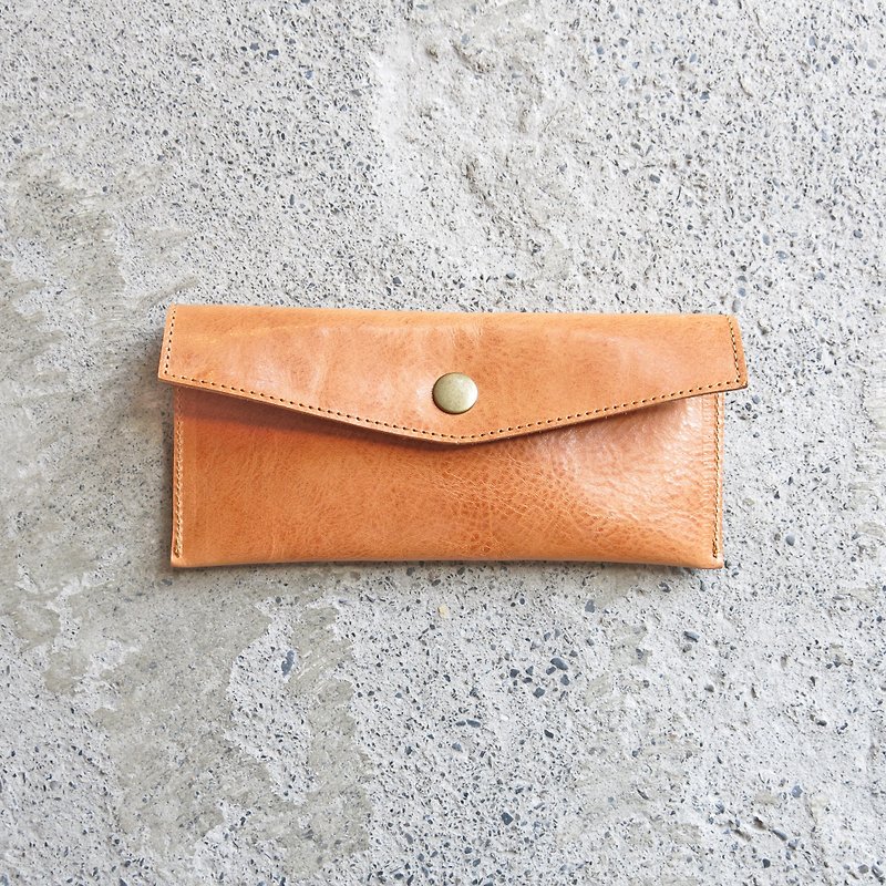 Envelope bag _ primary color old-fashioned simple hand bag [LBT Pro] - Wallets - Genuine Leather Brown