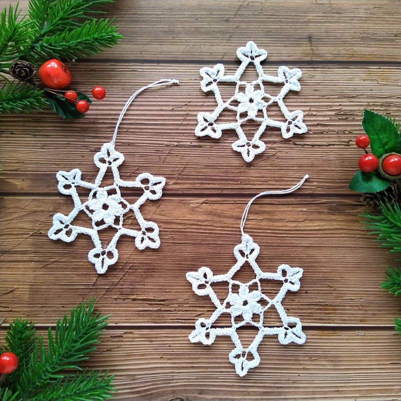 Snowflake decoration, 雪花聖誕飾品, Christmas Gift Wrapping, 聖誕節裝飾品, Small snowflakes - 擺飾/家飾品 - 棉．麻 白色