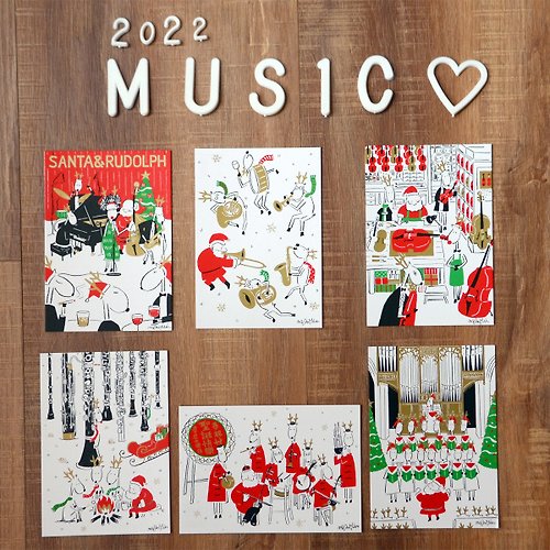 miju 米豬 聖誕卡C套餐-2022聖誕老人與麋鹿日常明信片 : m1-m6 號 (6張入)