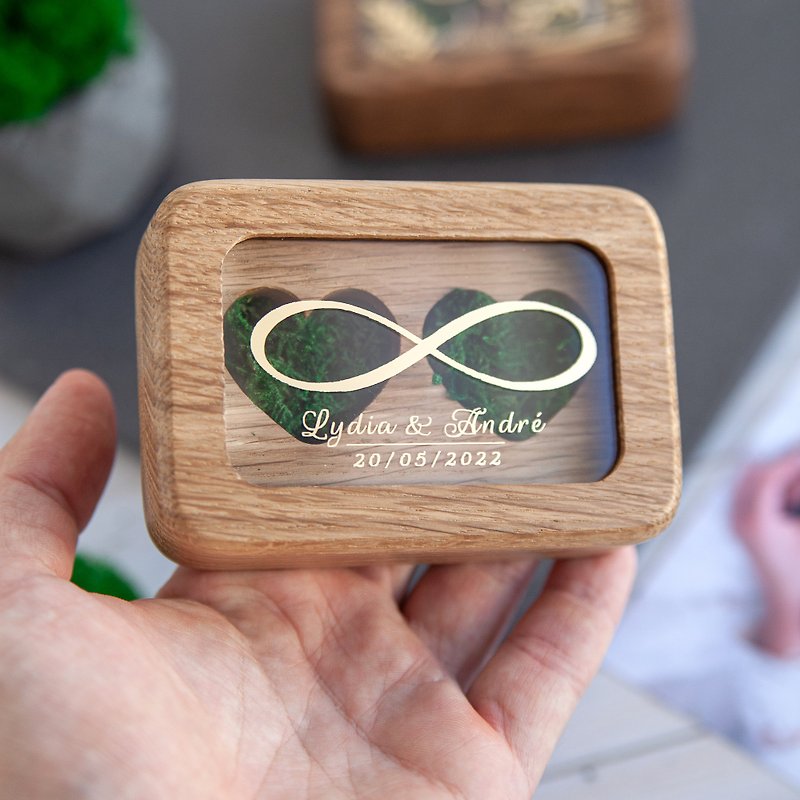 Wood Other Multicolor - Wooden wedding double ring box | Custom ring holder | ring pillow | Anniversary