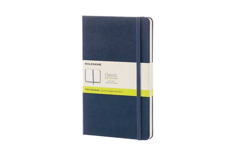 MOLESKINE 經典寶藍色硬殼筆記本 - L - 空白 - 燙金服務 - 筆記簿/手帳 - 紙 藍色