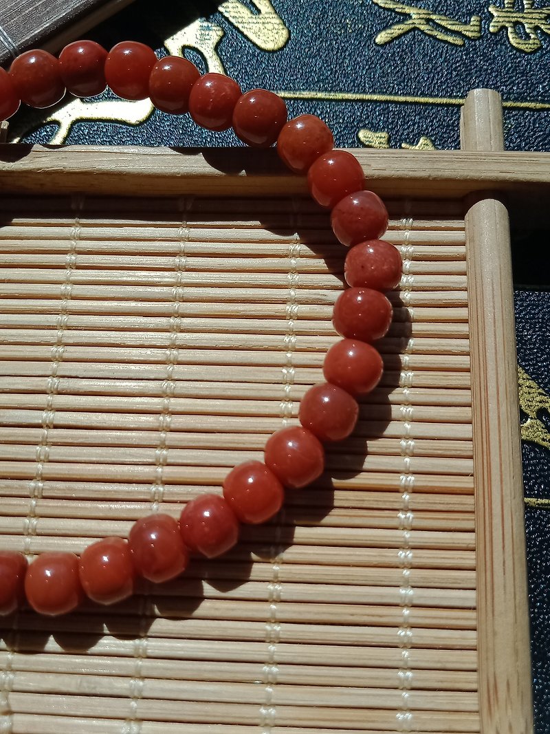 Anonymous mountains and rivers. Bracelet. Sichuan material southern red agate. 5mm hand beads - สร้อยข้อมือ - เครื่องประดับพลอย สีแดง