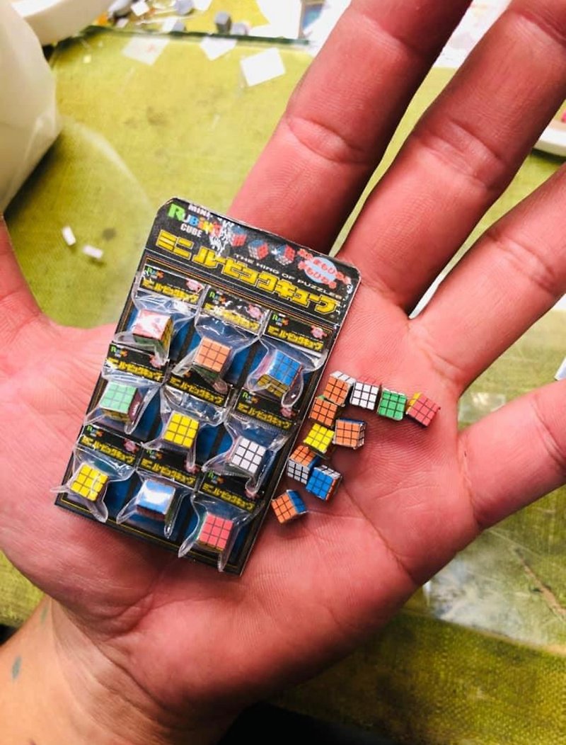 Miniature Pocket Mini Tangerine Shop Ancient Taste Toys (Mini Rubik's Cube) Scene - Stuffed Dolls & Figurines - Plastic Multicolor