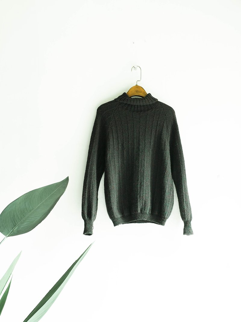 Rivers and mountains - Tottori green lawn green rock hand-made antique sheep wool coat vintage sweater vintage oversize - Women's Sweaters - Wool Green