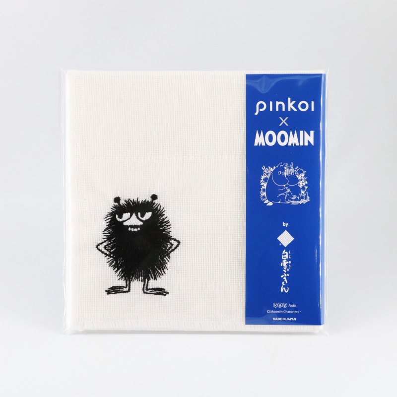 【Pinkoi x Moomin】STINKY Shirayuki Stitching Handkerchief - ผ้าเช็ดหน้า - ไฟเบอร์อื่นๆ ขาว