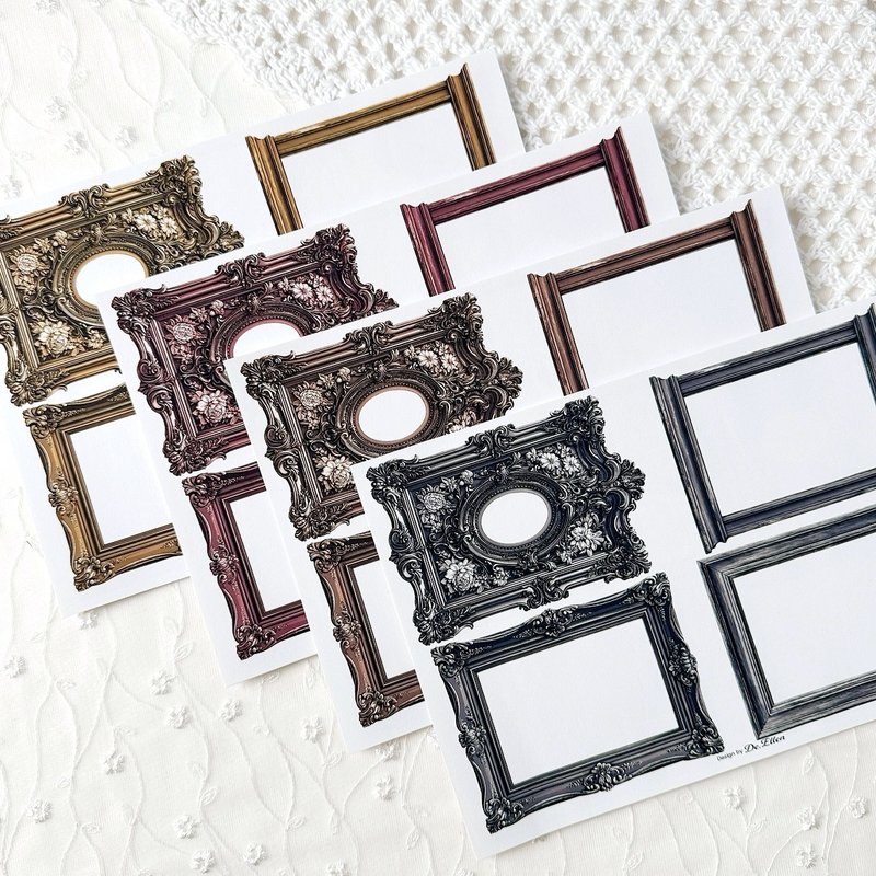 A673 Gold+A673 Red+A673 Brown+A673 Black - Frame Set - 貼紙 - 紙 