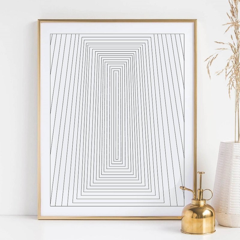 Abstract art, simple decor, modern art, lines, geometry, jpg file, home decor - Posters - Other Materials White