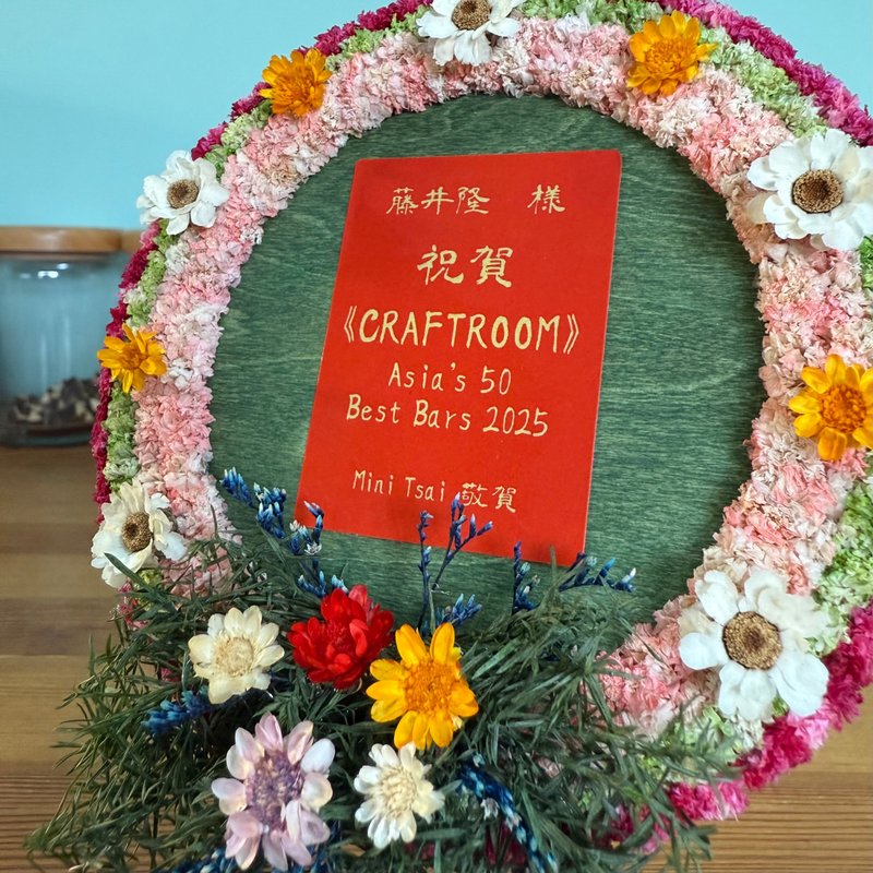 台式風格聖誕花圈 磁吸腳架/花圈可吊掛 - 特製加大款 - 乾燥花/永生花 - 木頭 紅色