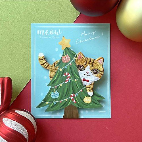 Meow Meow 聖誕樹搗蛋貓貓胸針