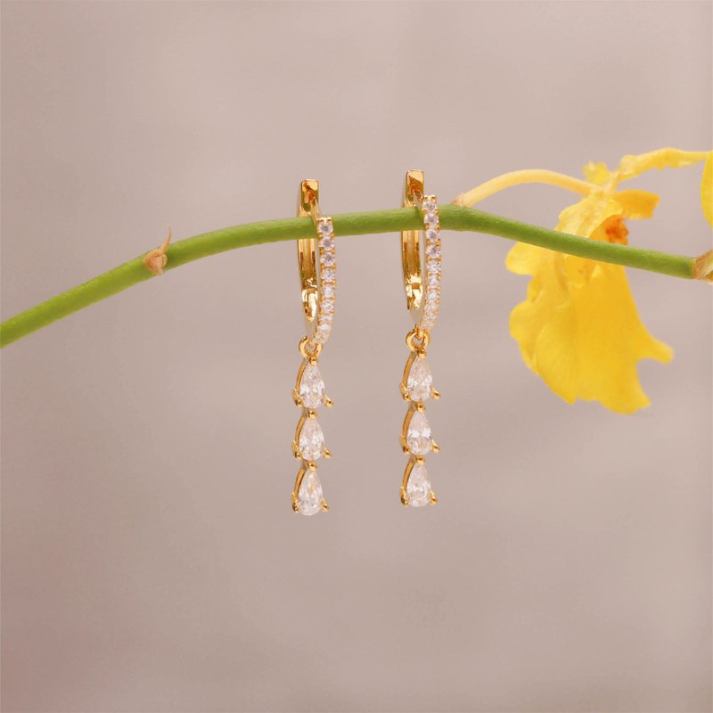 Huggie Earrings Gold Hoop Earrings Huggie Hoops Silver Hoop Earrings Gift - ต่างหู - เงิน สีทอง