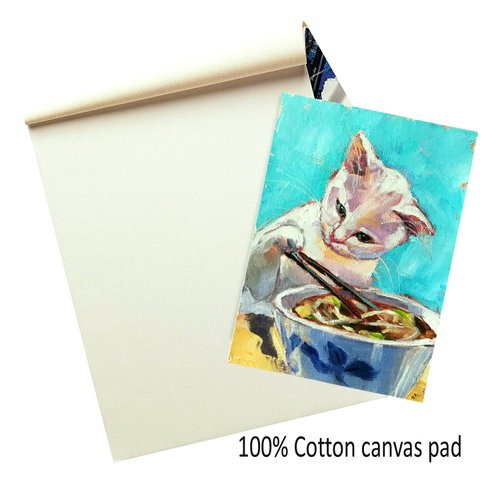 白猫オリジナル油絵ペット肖像画動物アートオーダーメイド