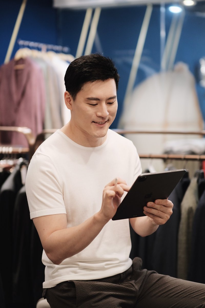 White 100threadcount cotton knitted Tshirt Shop legere Men's T