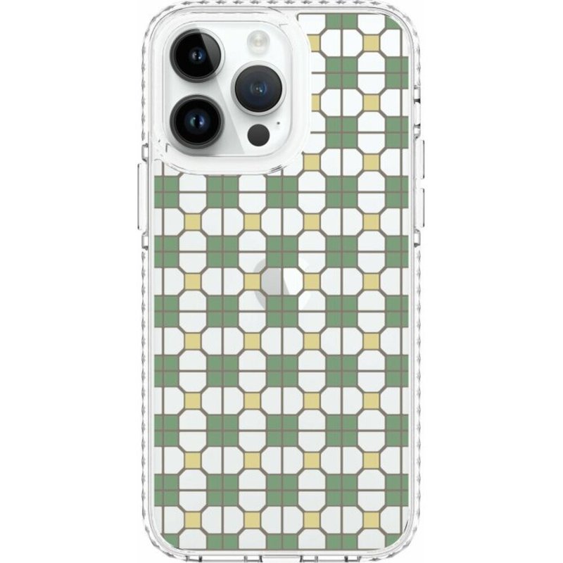 Printing music co-branded mobile phone case-air cushion anti-fall protective case/Old Tile No. 9/Old House White and Green (iphone16) - เคส/ซองมือถือ - วัสดุอื่นๆ สีใส