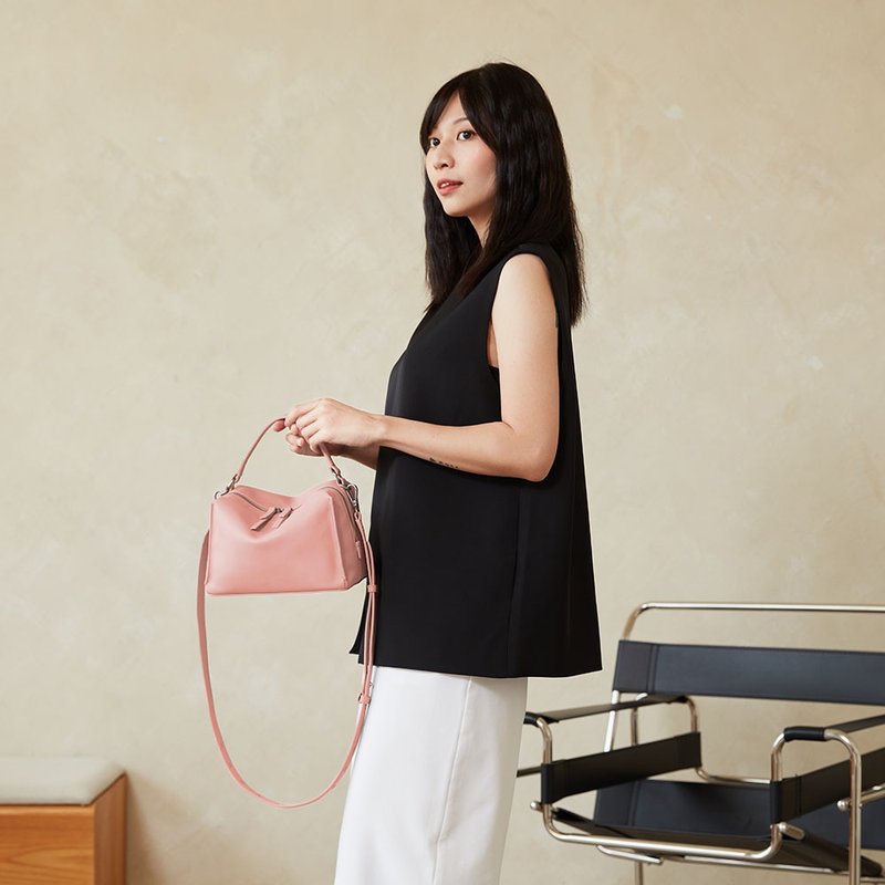 Mini Valley Cube Shoulder Bag霞粉色-側背包/斜背包/單肩包 - 側背包/斜背包 - 真皮 粉紅色