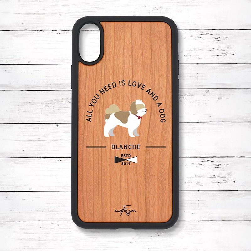 Wood Phone Cases Brown - Personalized Shih Tzu Shock absorbing Wooden iPhone Case Basic