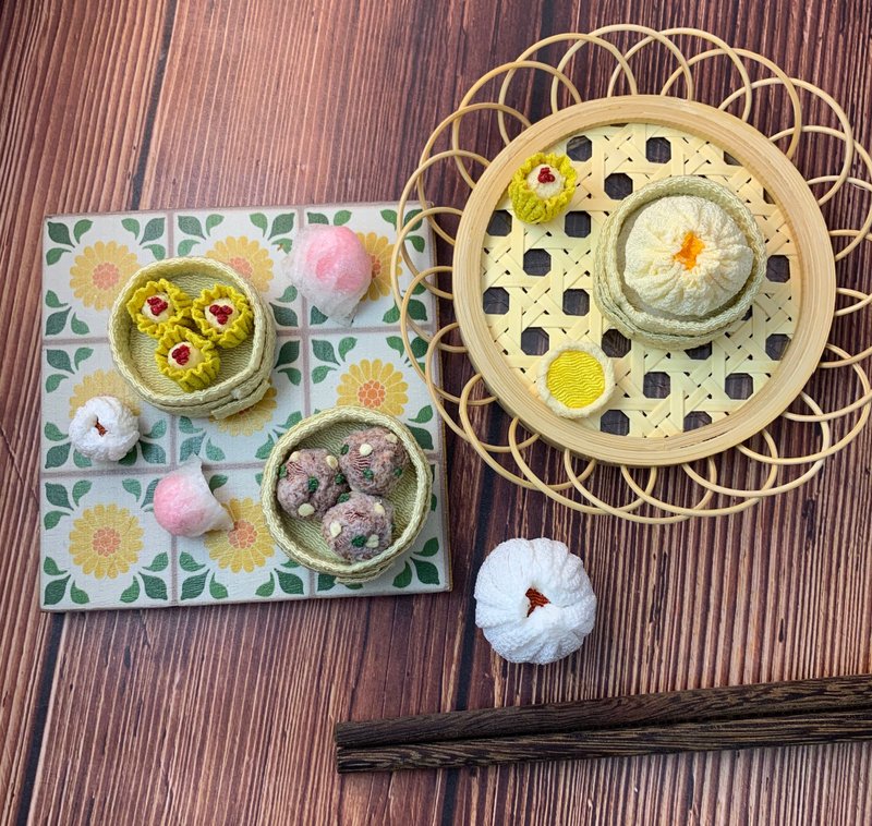 (點心飲茶) 細工布花 髮圈/馬尾扣/項鍊 趣緻可愛 - 髮夾/髮圈 - 其他人造纖維 多色