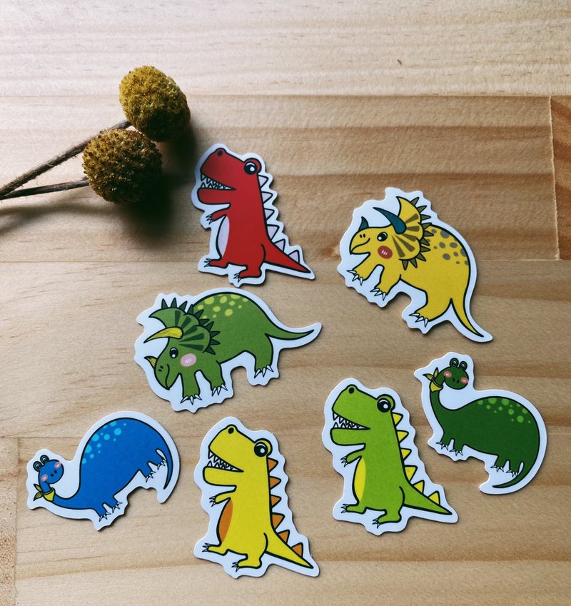 恐龍-防水貼紙3款一組 - 貼紙 - 紙 透明