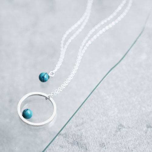 cloud-blue 2コset) ターコイズ ペア ネックレス シルバー925