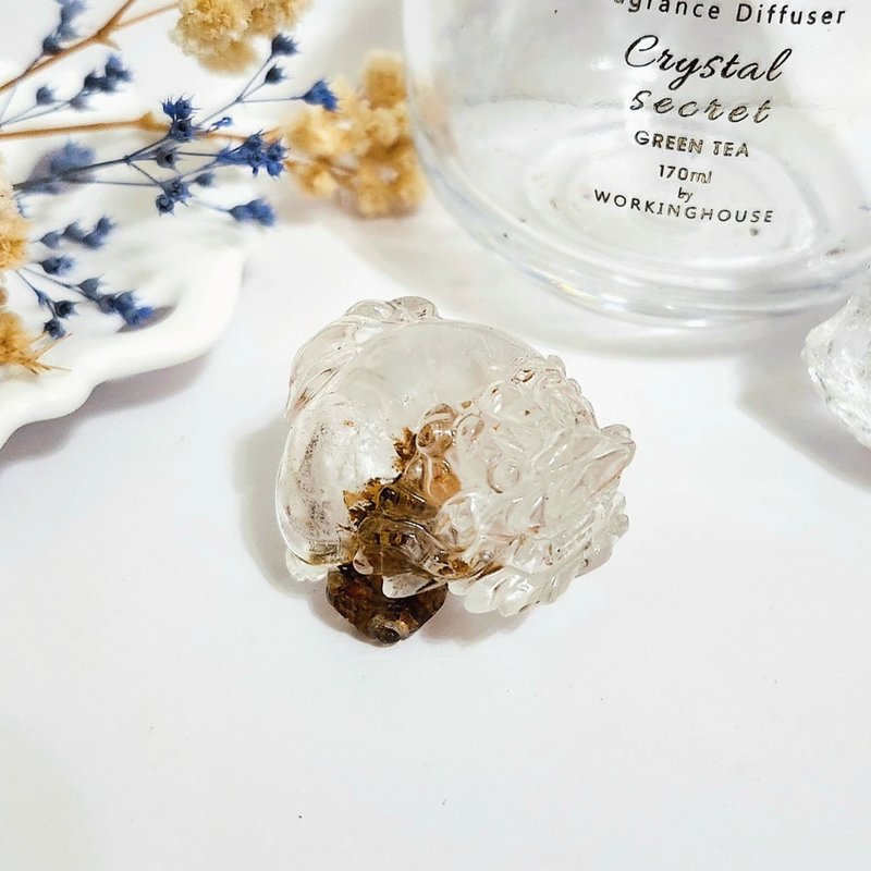 黃膠花龍龜/招財、增健康之水晶 - 擺飾/家飾品 - 水晶 黃色
