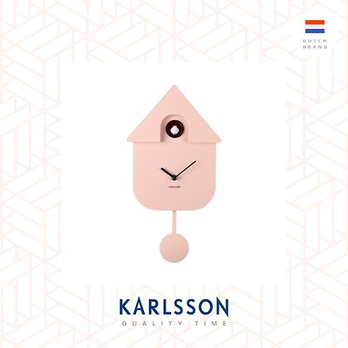 Ur Lifestyle 荷蘭Karlsson, Modern Cuckoo 粉紅色搖擺布谷鳥掛鐘 (整點報時)