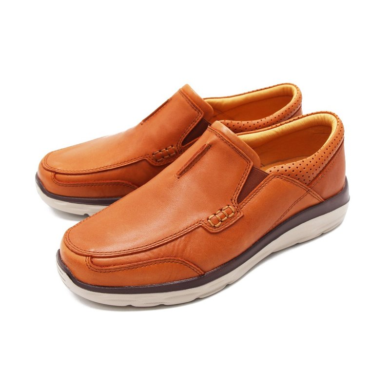 WALKING ZONE  簡約樂福鞋 莫卡辛男鞋-棕 (另有黑) - 男休閒鞋 - 真皮 