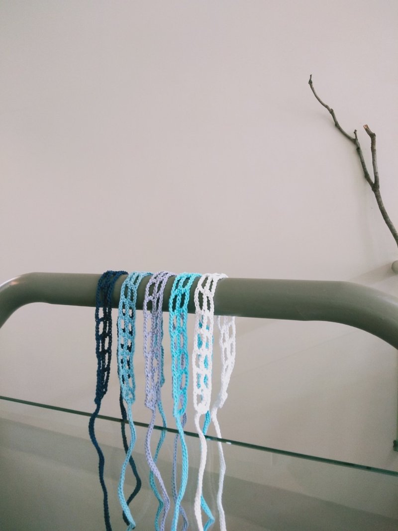 ソルトガールシリーズ メッシュカチューシャ - ヘアバンド．カチューシャ - コットン・麻 ブルー