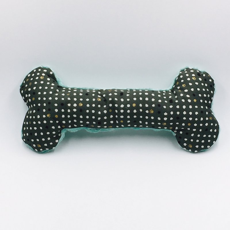 狗狗腳印 綠色狗骨頭造型玩具 - 貓/狗玩具 - 棉．麻 咖啡色