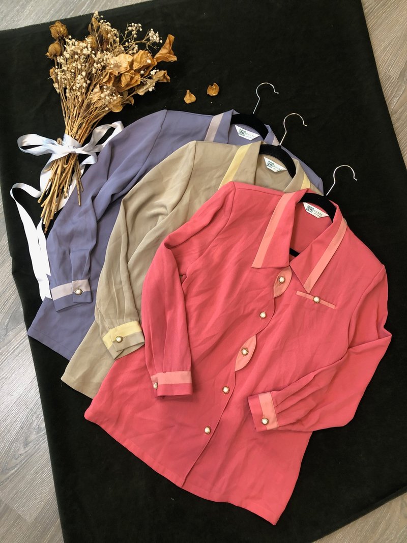 Wave button down fashion shirt - เสื้อเชิ้ตผู้หญิง - วัสดุอื่นๆ 