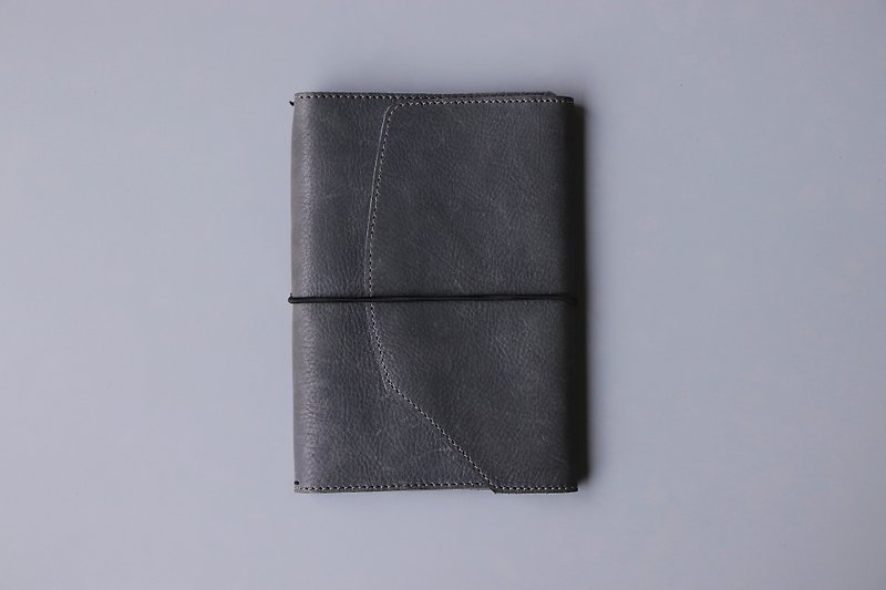 2019 leather PDA | A5 | Retro gray | replaceable inside page - Notebooks & Journals - Genuine Leather Gray
