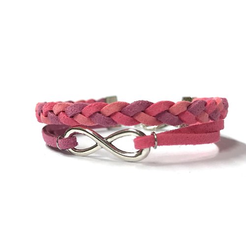 Anne Handmade Bracelets 安妮手作飾品 Infinity 永恆 手工製作 雙手環-紫粉 限量