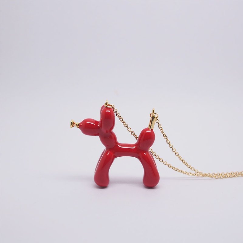Balloon Dog Necklace Red - อื่นๆ - โลหะ สีแดง