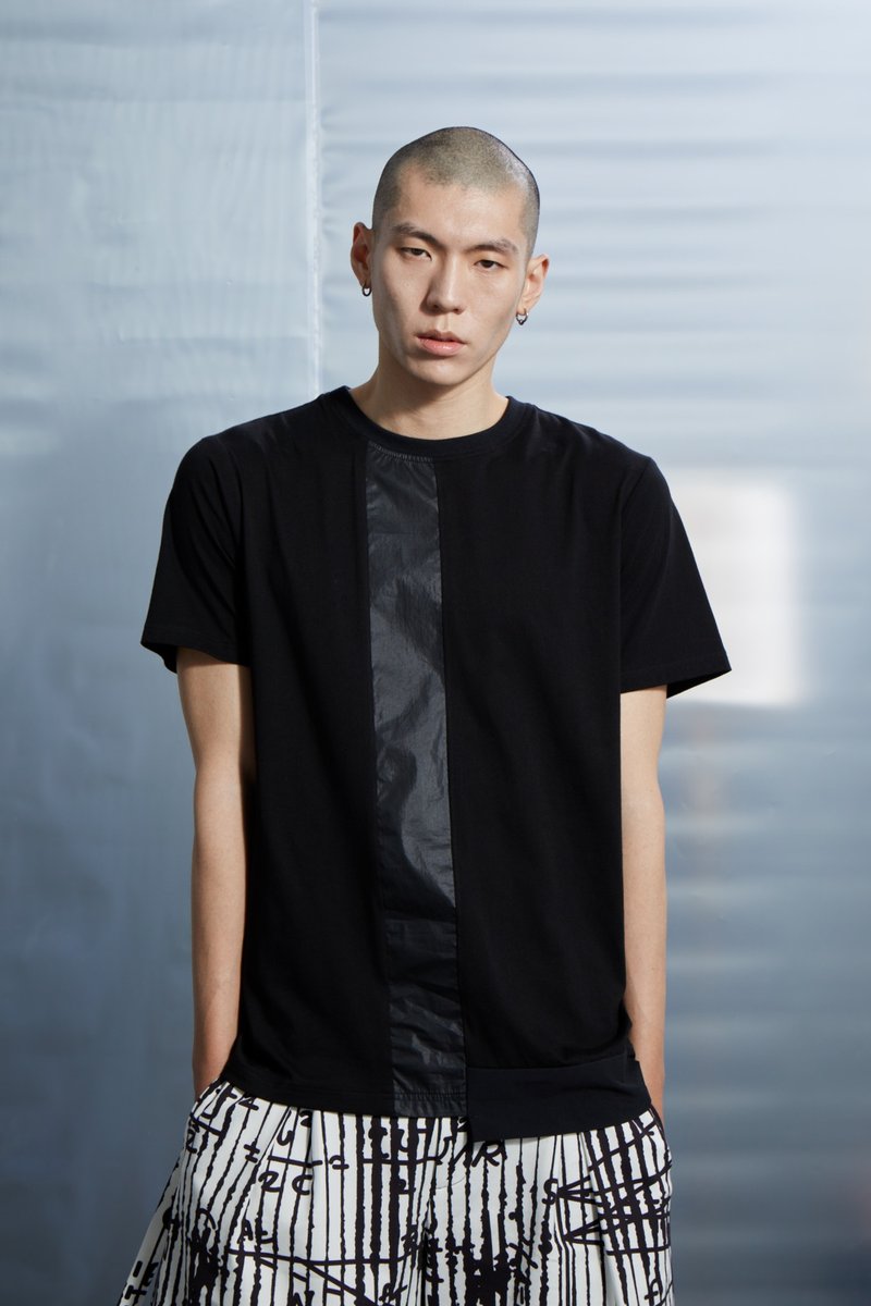 Sole Cutting Tee - Black - เสื้อยืดผู้ชาย - ผ้าฝ้าย/ผ้าลินิน สีดำ