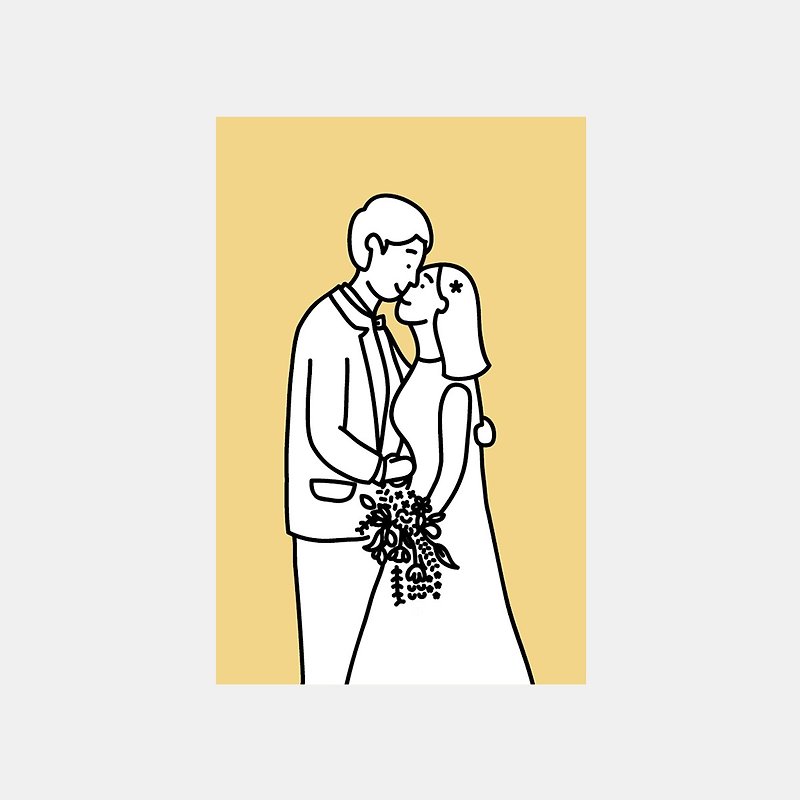 Wedding Postcard (Yellow/2EA) - การ์ด/โปสการ์ด - กระดาษ สีเหลือง