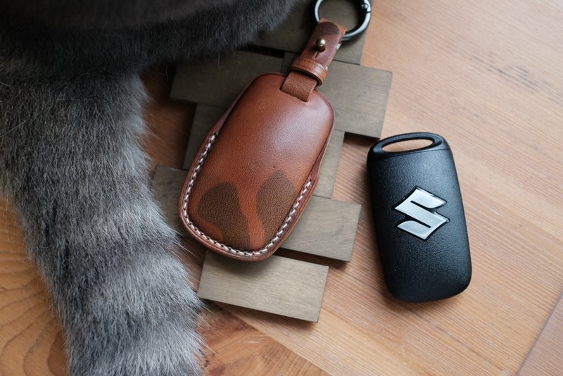 [Yuji] Suzuki SALUTO 125 motorcycle key leather key case - Keychains - Genuine Leather 