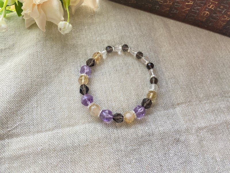 薰衣草紫水晶/黃膠花/冰曜石/藍月光 - 手鍊/手環 - 水晶 多色
