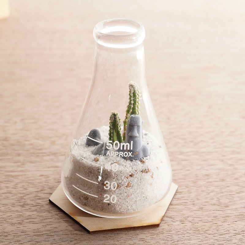 The micro-view of Moai and a 50ml conical beaker [Plant Warranty] Gift - ตกแต่งต้นไม้ - แก้ว สีเขียว