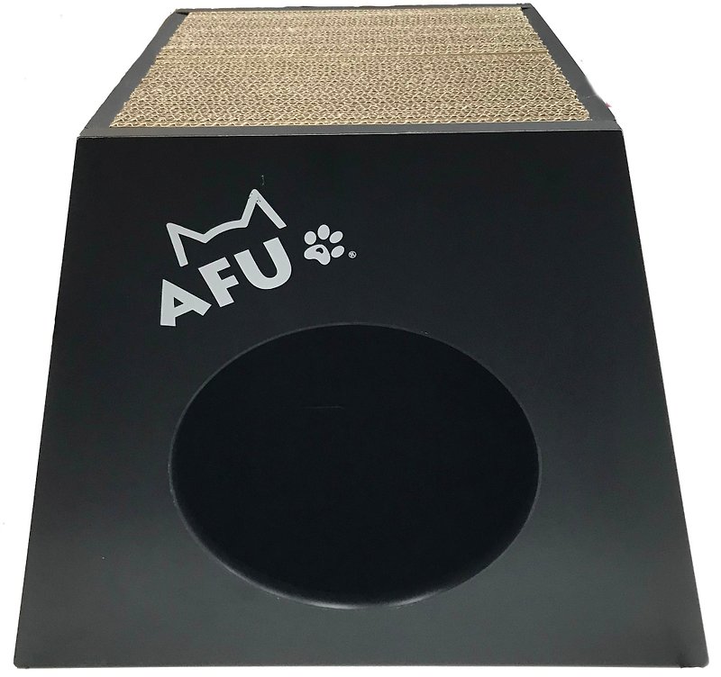 【AFU】超耐用黑色抓抓木屋 - 貓跳台/貓抓板 - 木頭 