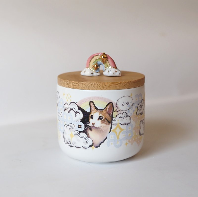 Custom basic pet on porcelain Ashes jar urn ,  dog, cat, bunny - Other - Porcelain Multicolor