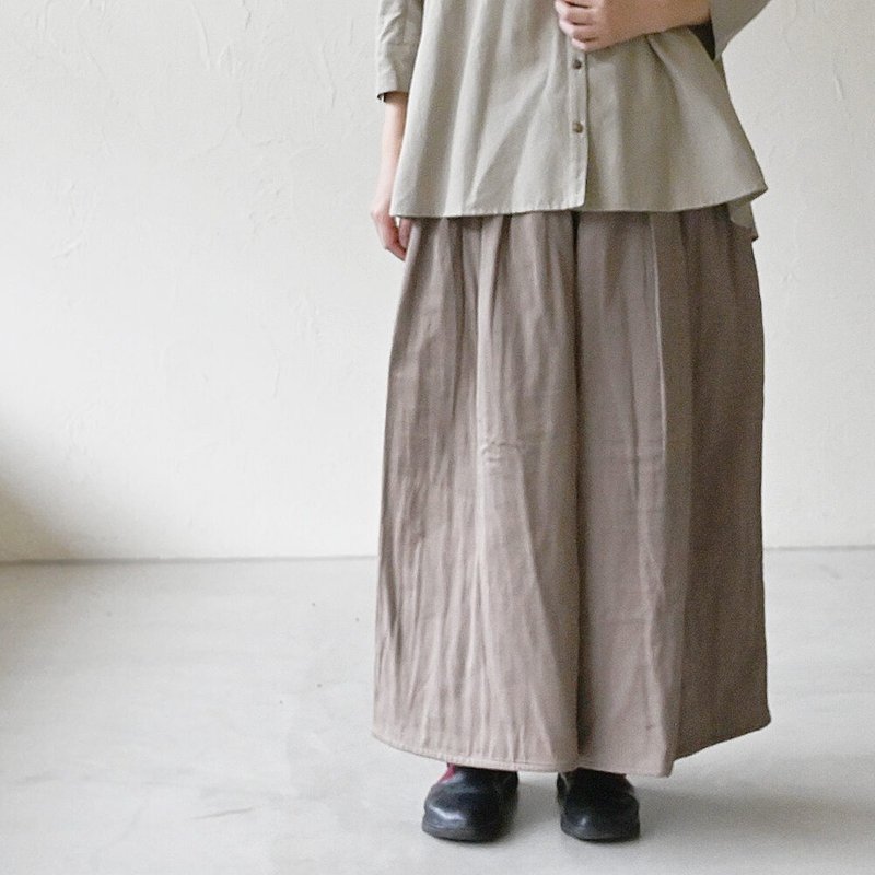 Earth Tree fair trade -- hand-woven cotton gauze wide pants (brown) - กางเกงขายาว - ผ้าฝ้าย/ผ้าลินิน 